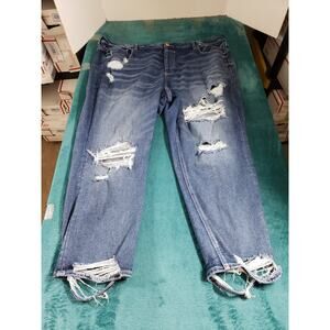 American Eagle Jeans Size 24 Womens Blue Cotton Plus Mid Rise Tom Girl Ankle